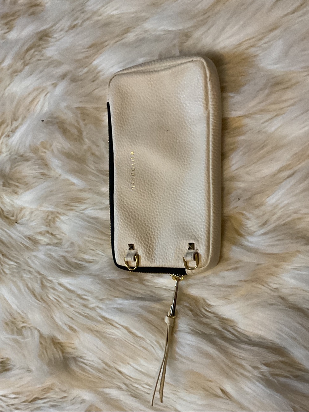 Baggallini Cream Mini Crossbody Wristlet with Gold Hardware